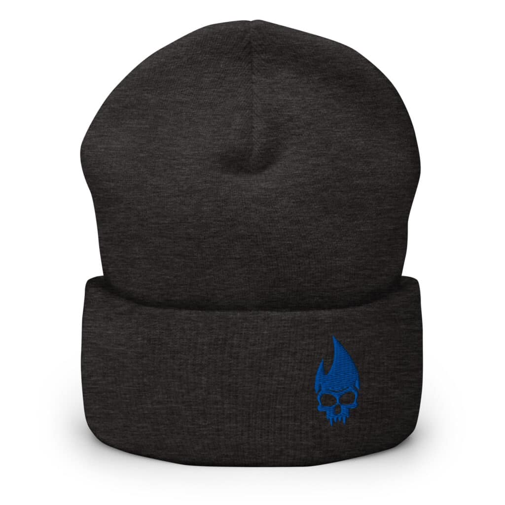 Blue Skully Cuffed Beanie - Image 2